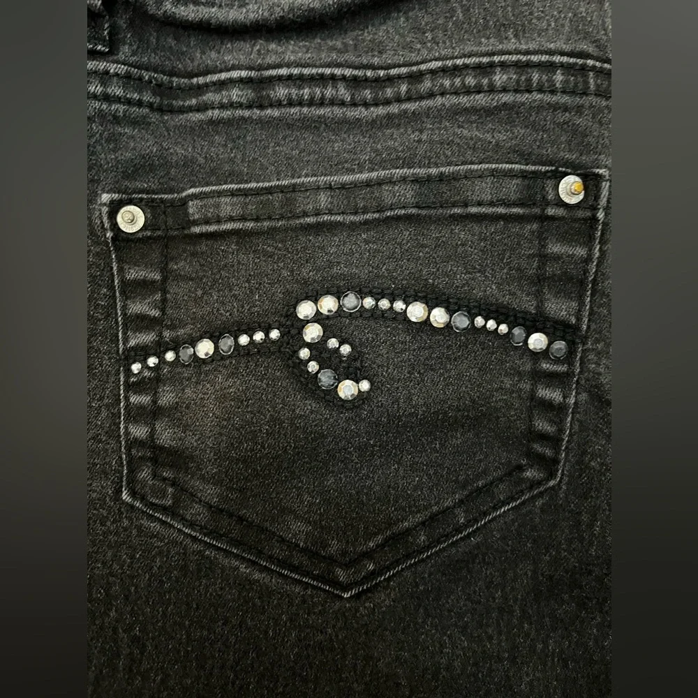 ⭐️EUC - Justice - Black Super Skinny Simply Low Denim Jeans - Girls Size 14S